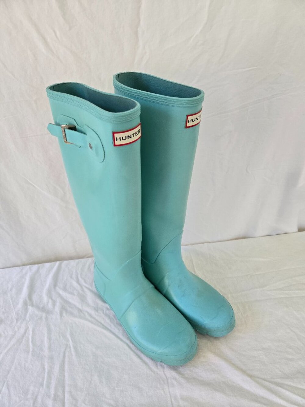 Hunter Original Tall Aqua Teal Rain Boots Women's 8